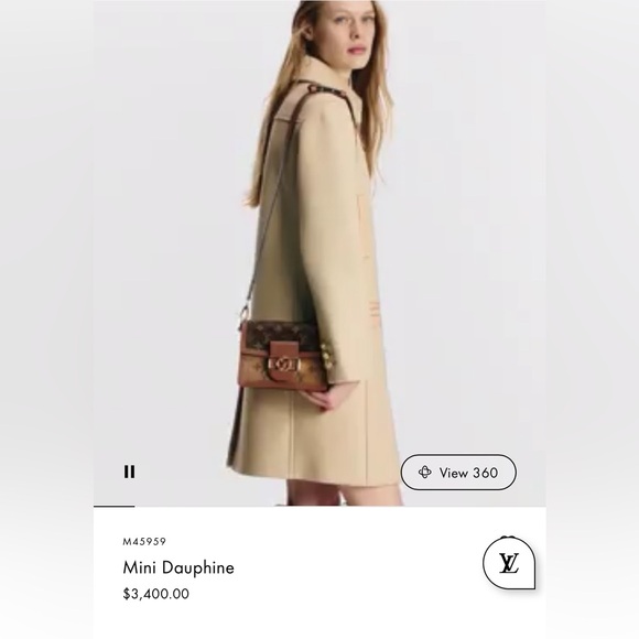 🔥 LOUIS VUITTON REVERSE MONOGRAM MINI DAUPHINE SHOULDER BAG FULL INCLUSION - Picture 4 of 17